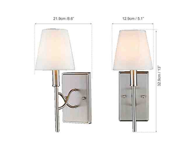 Claxy Wall Sconce with Ivory Shades: Set of Two (2)