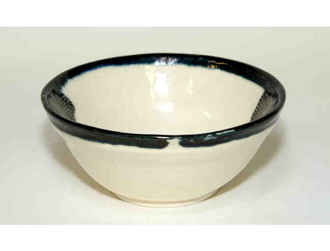 Ceramic Bowl with Black Rim (Black and White Inside)