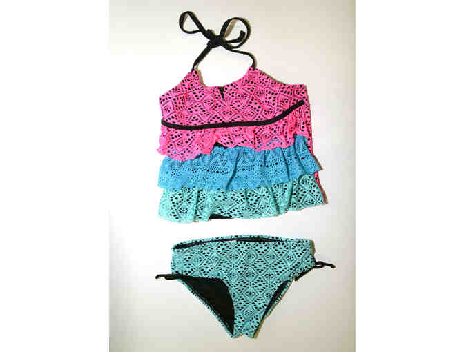 Breaking Waves Girls One Piece and Two Piece Swim Suit Grab Bag!!  5 Suits - Size 8 Girls
