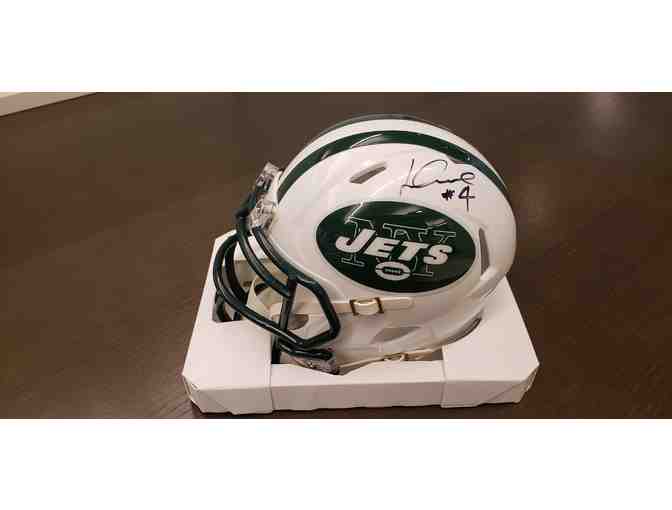 NY Jets - signed mini helmet by #2 Myers, #4 Edwards & #42 Hennessy