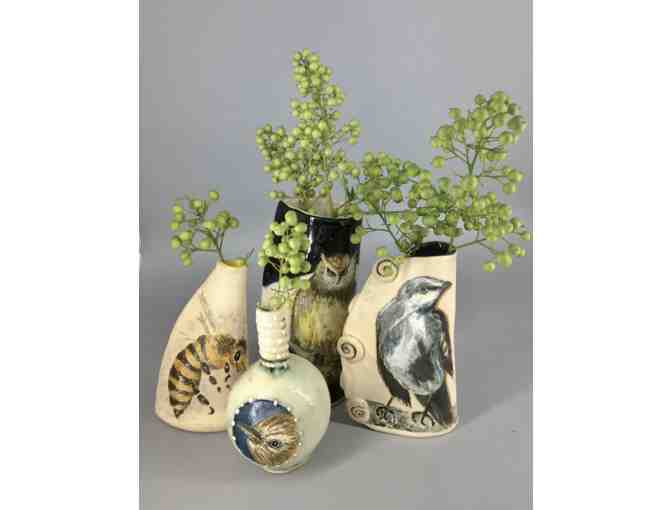 Unique, hand-made ceramic vase by Ginger Birdsey