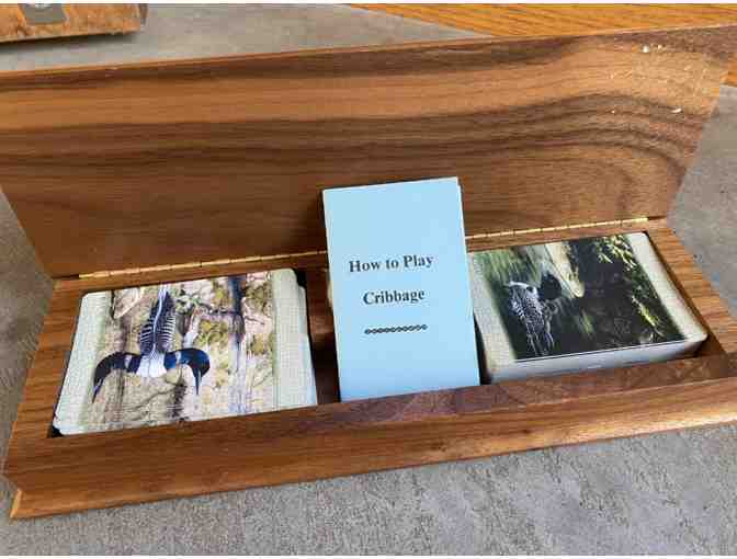 Sebago Lake, ME wooden cribbage box