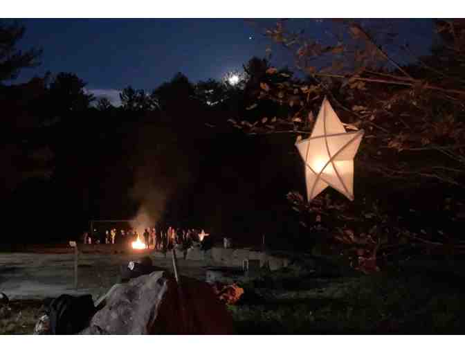 Set of Three Handmade Paper and Reed Star Lanterns - Photo 1
