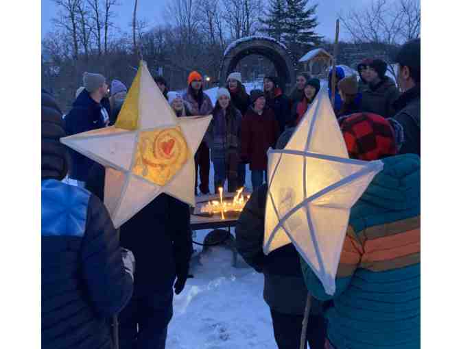 Set of Three Handmade Paper and Reed Star Lanterns - Photo 2