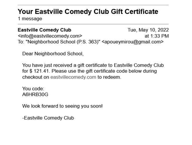 Eastville Comedy Club in Brooklyn, NY - Four tickets for a night of laughter!