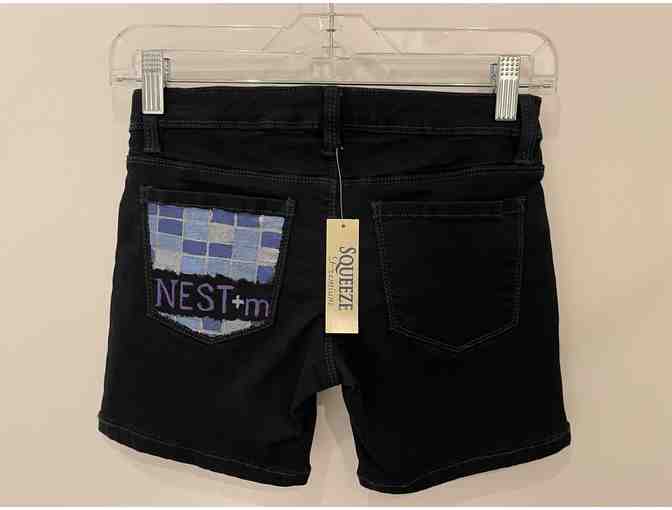 Squeeze Navy Color Denim Shorts - Junior Size 10 with NEST+m logo