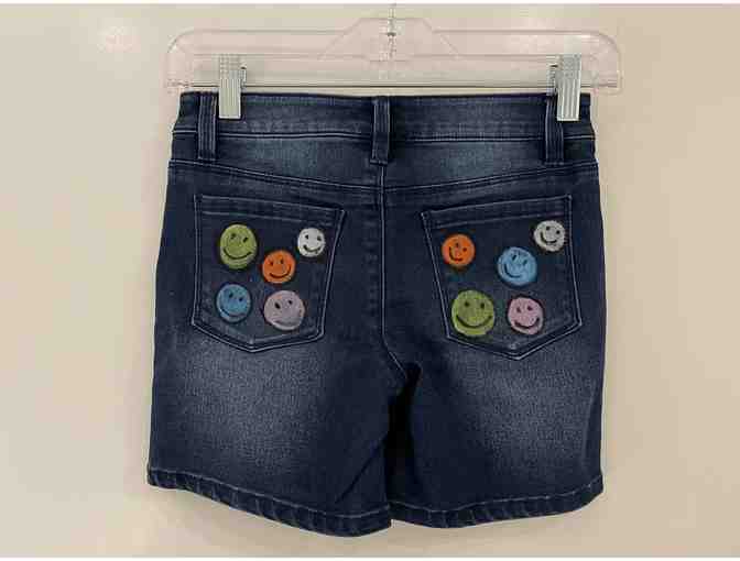 Junior Kid Blue Stretchy Denim Shorts with NEST+m Logo (Size 10)