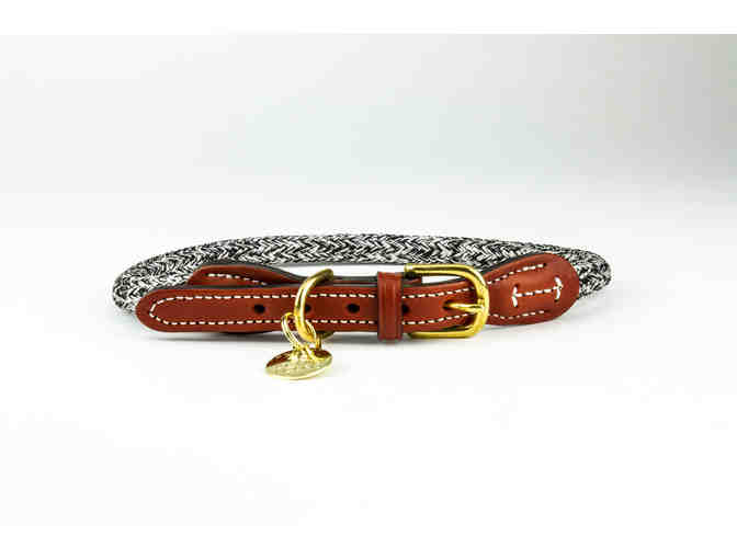 Ocean Hound ReBottled Black & White Tweed Leash & Collar Combo Kit