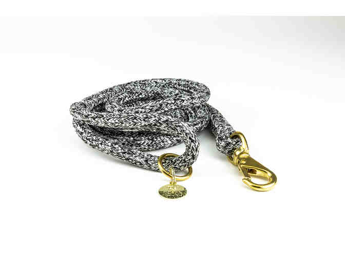 Ocean Hound ReBottled Black & White Tweed Leash & Collar Combo Kit