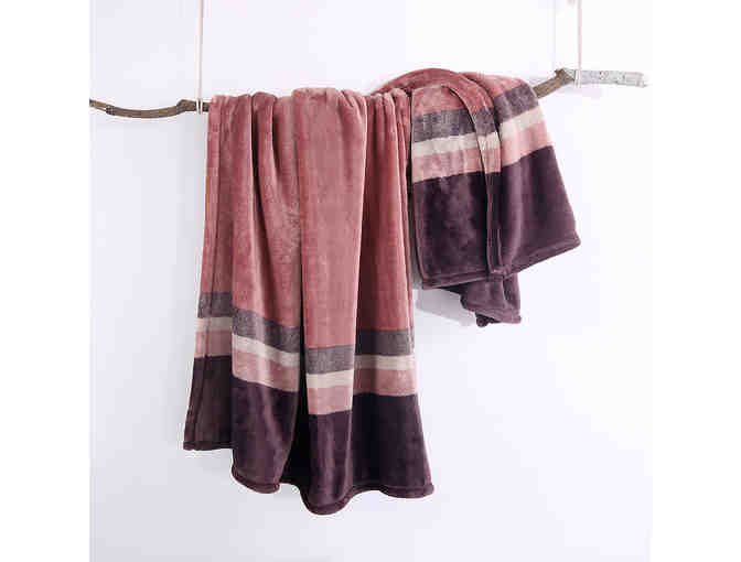 Berkshire Blanket EcoThread VelvetLoft Colorblock Throw
