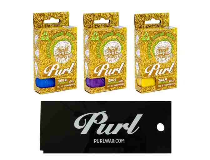 Purl Wax Ski and Snowboard Waxes - All-Season, 3 Pack with Wax Scraper