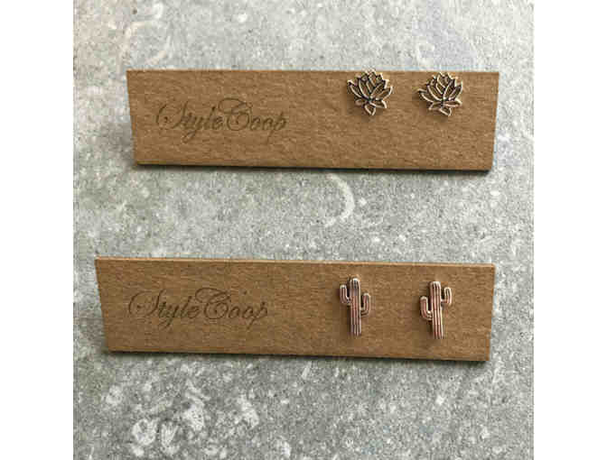 Style Coop Fair Trade Silver Cactus Earrings