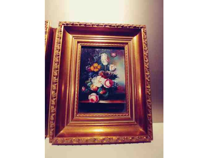 Pair of Framed Still Life original oil paintings by an English artist