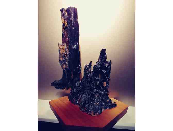 Handmade Wood Sculpture Entitled 'The Tetons,' signed.
