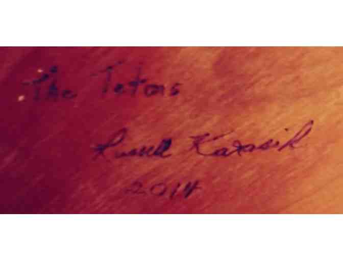 Handmade Wood Sculpture Entitled 'The Tetons,' signed.