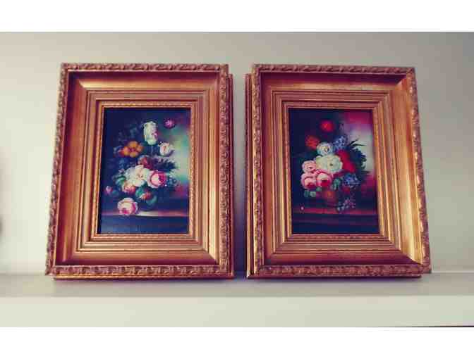 Pair of Framed Still Life original oil paintings by an English artist