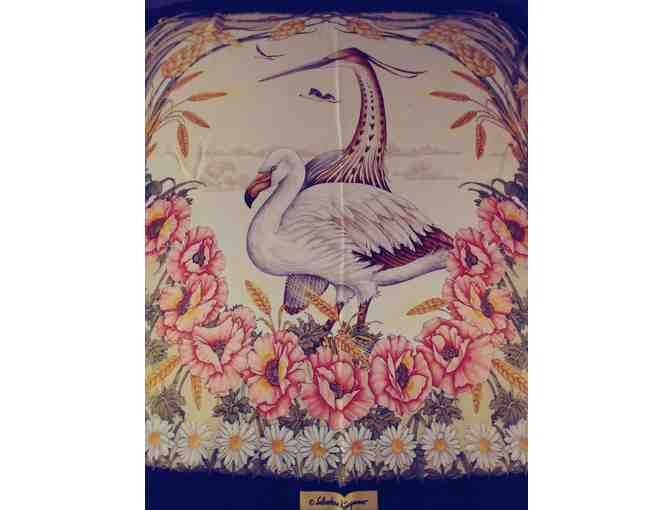 Vintage Ferragamo Signed Silk Animal Scarf