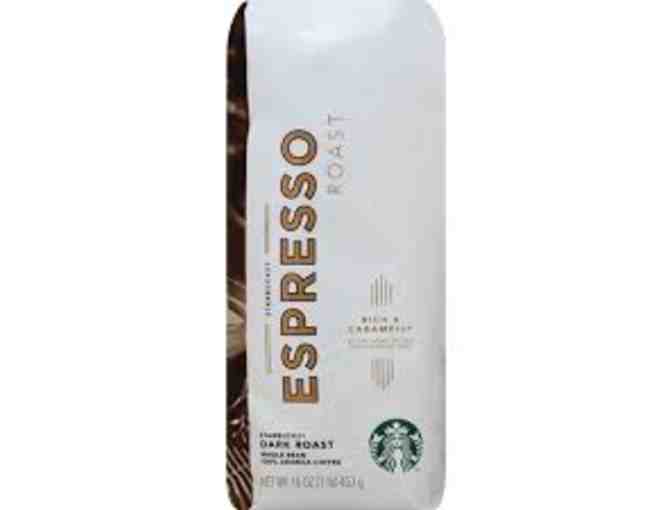 Starbucks Pack of 6 Reusable Hot Cups and Lids plus One Pound of Espresso Roast Beans