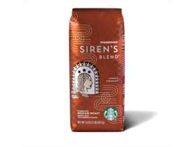 Starbucks Pack of 6 Reusable Hot Cups and Lids plus One Pound of Siren's Blend Beans