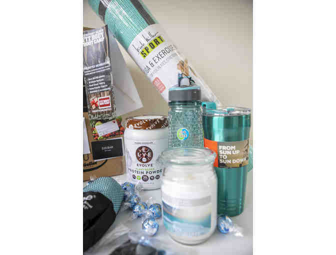 The Healthy Living Basket: Bootcamp, Pilates, Juice Maker and more. Mr Fox's class basket