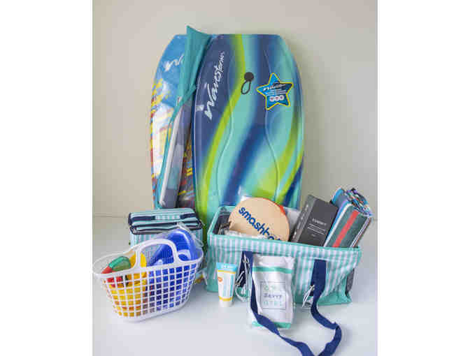 The Family Beach Day Basket: Beach wagon, boogie boards, $50 Ruby's, and more