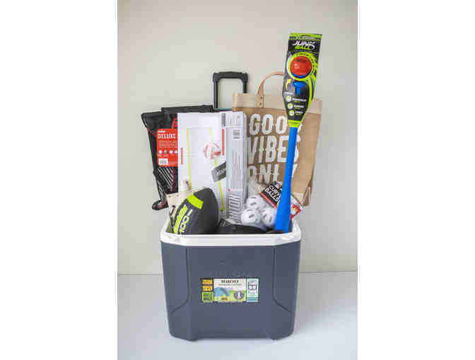 The Sunday Funday Sports Basket: Cooler filled with outdoor games and more
