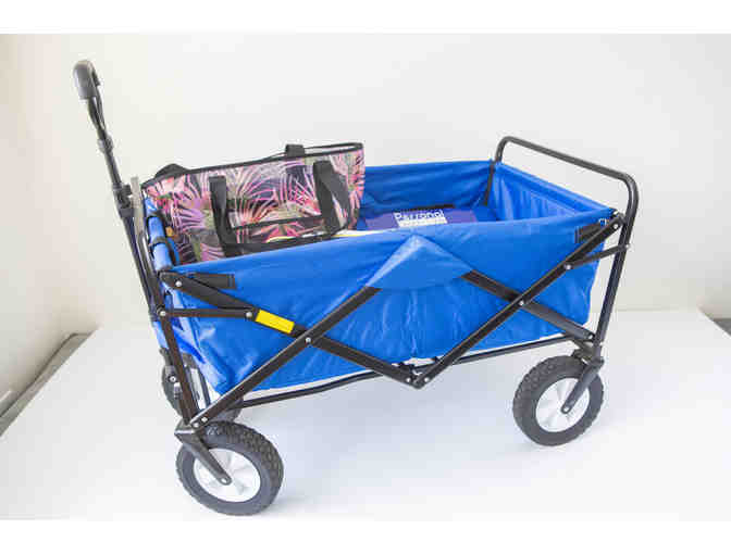 A Day at the Beach: Wagon, Bocce game, beach table, SunBum, Mrs. Reeds Class Basket