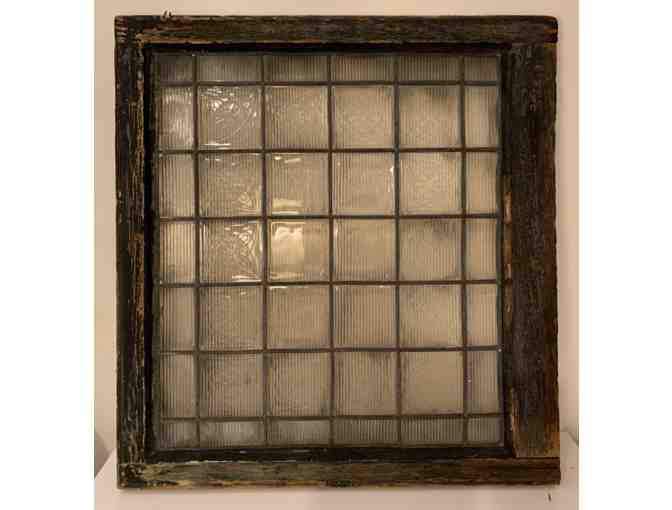 Leaded glass window from Crompton and Knowles Loom Works, Worcester, MA