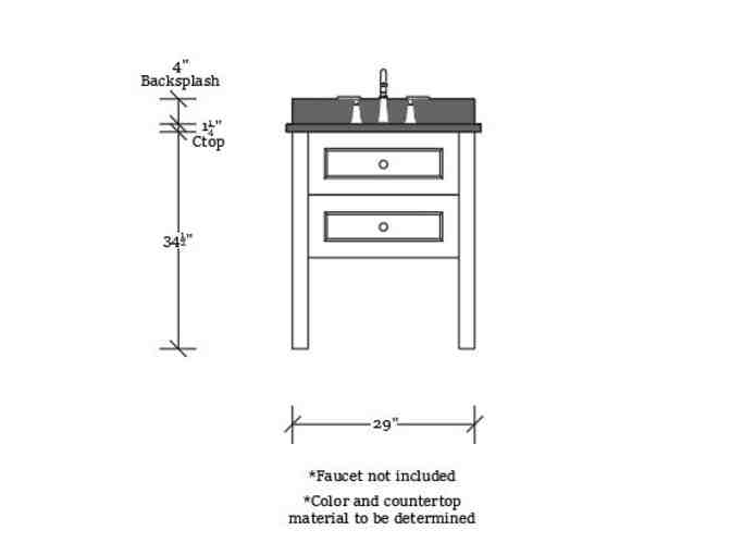 Custom Vanity Console with countertop and sink by Vintage Kitchens