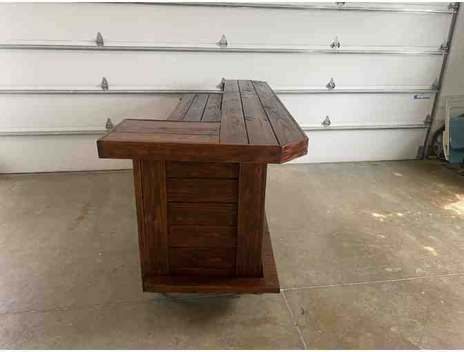 HAND CRAFTED PORTABLE OUTDOOR BAR | SOLID WOOD ON CASTERS