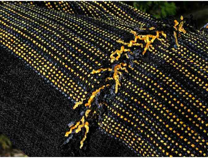 Black and Gold . . . Handwoven Infinity Loop Scarf