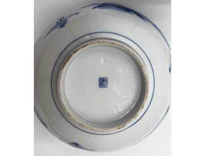 Japanese Blue and White World War 2 Era Bowls and Platter