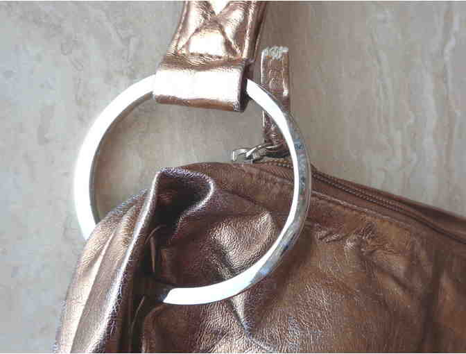 Faux Leather Copper Handbag -- Pre-Owned