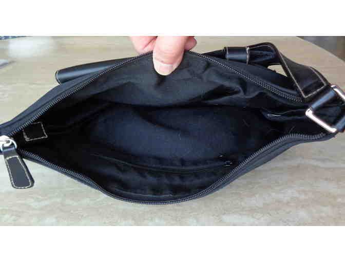 Crescent-Shaped Black Handbag -- Pre-Owned