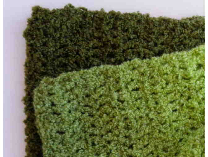 Hand-Crocheted Green Hat & Scarf Set -- New