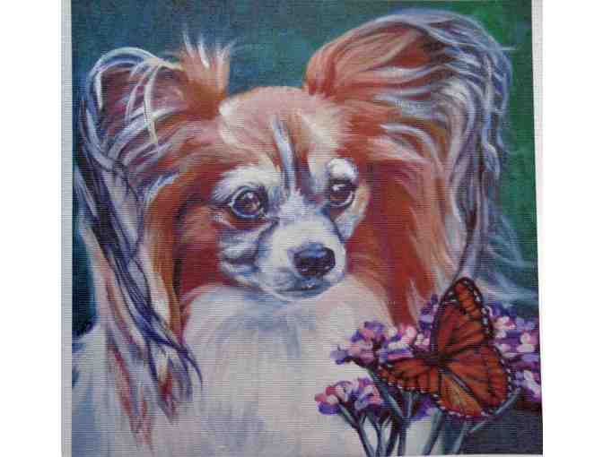Sable & White Papillon With Butterfly Print From Artist, LA Shepard -- New -- 8' X 8'
