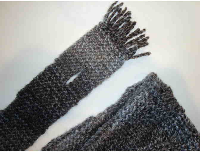 Gray Tweed Cowl & Dog Scarf Set -- Hand-Knit -- New