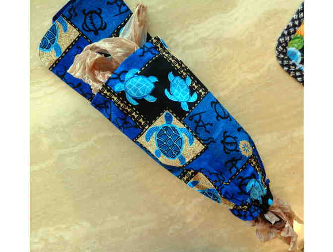 Hawaiian Turtle Print Trash Bag Holder -- New