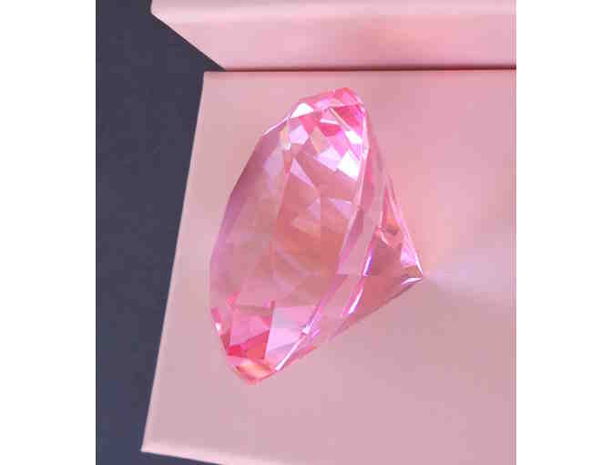 Pink Glass Paperweight -- New