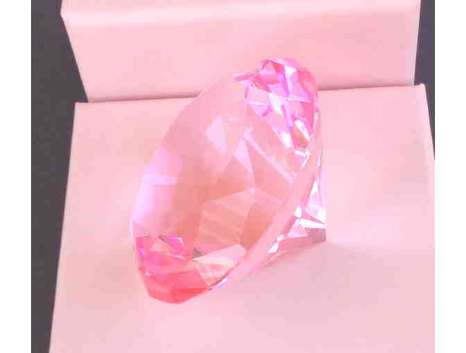 Pink Glass Paperweight -- New