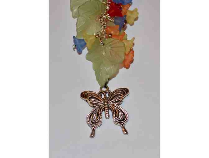Floral Cascade With Butterfly Bag Charm -- New