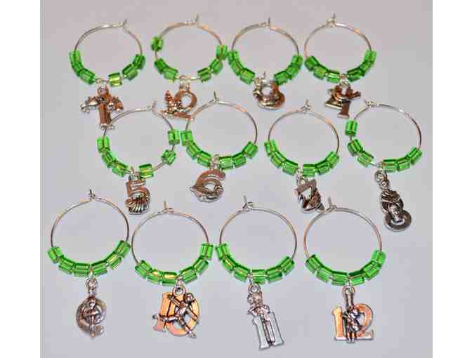 12 Days of Christmas Wine Glass Charms -- New