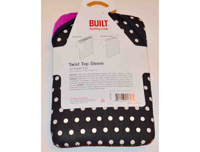Black & White Polka Dot Twist Top Kindle Fire Sleeve -- New