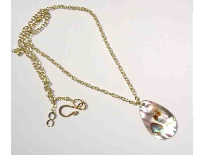 Abalone Pear Shell Pendent Necklace -- New