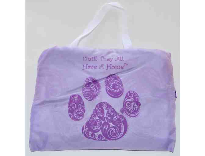 'Until They All Have a Home' Paisley Purple Paw Compact Shopping Bag - New
