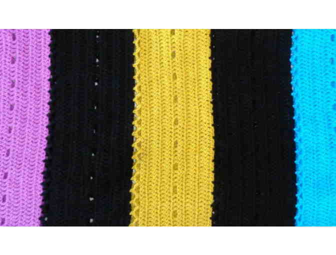 Colorful Hand-Crocheted Lap Quilt -- New