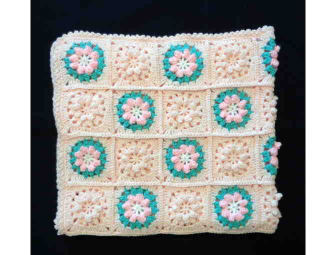 Beautiful Hand-Crocheted Baby Coverlet -- New
