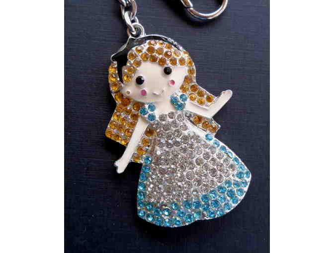 Hand-Crafted Rhinestone Princess Key Chain -- New