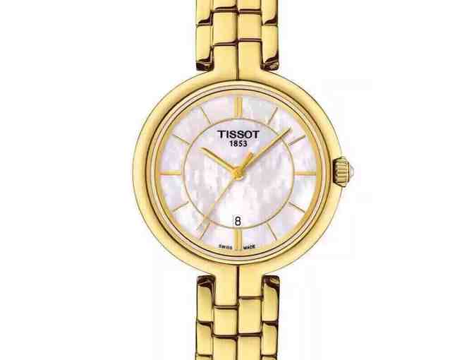 Tissot Flamingo Mother of Pearl Gold Tone Ladies Swiss Quartz Watch -- New