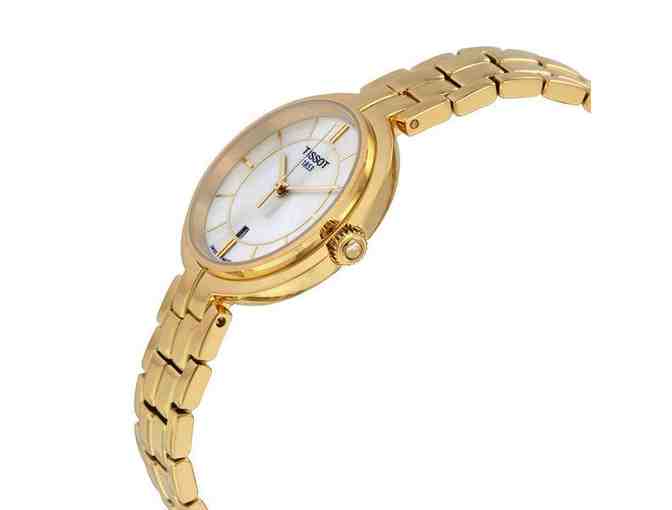 Tissot Flamingo Mother of Pearl Gold Tone Ladies Swiss Quartz Watch -- New